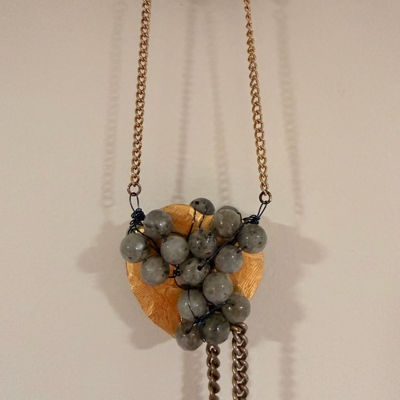 Labradorite & Phosphosiderite Window Dangle - Picture 4 of 5